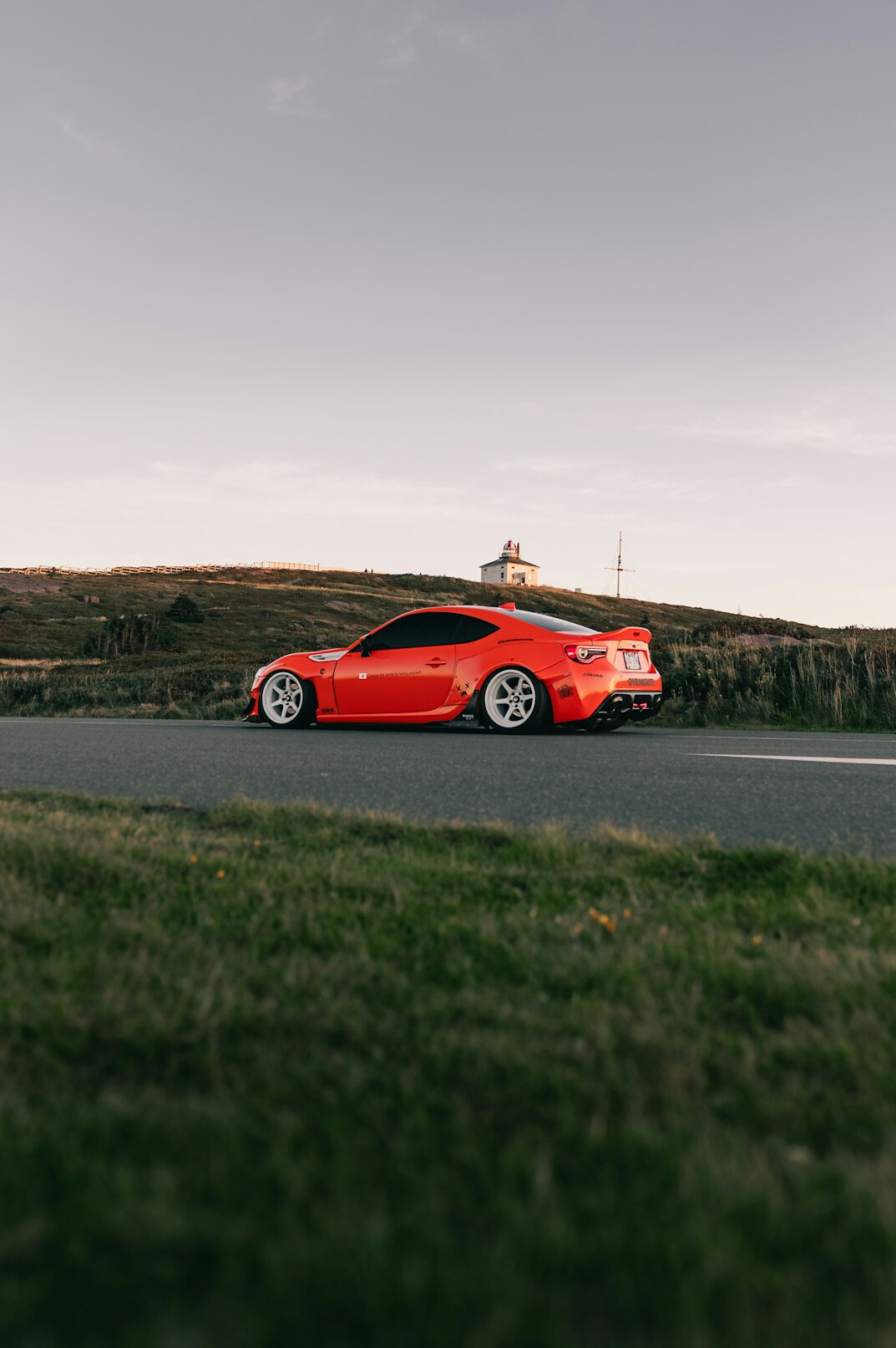 Car driving on a coastal road