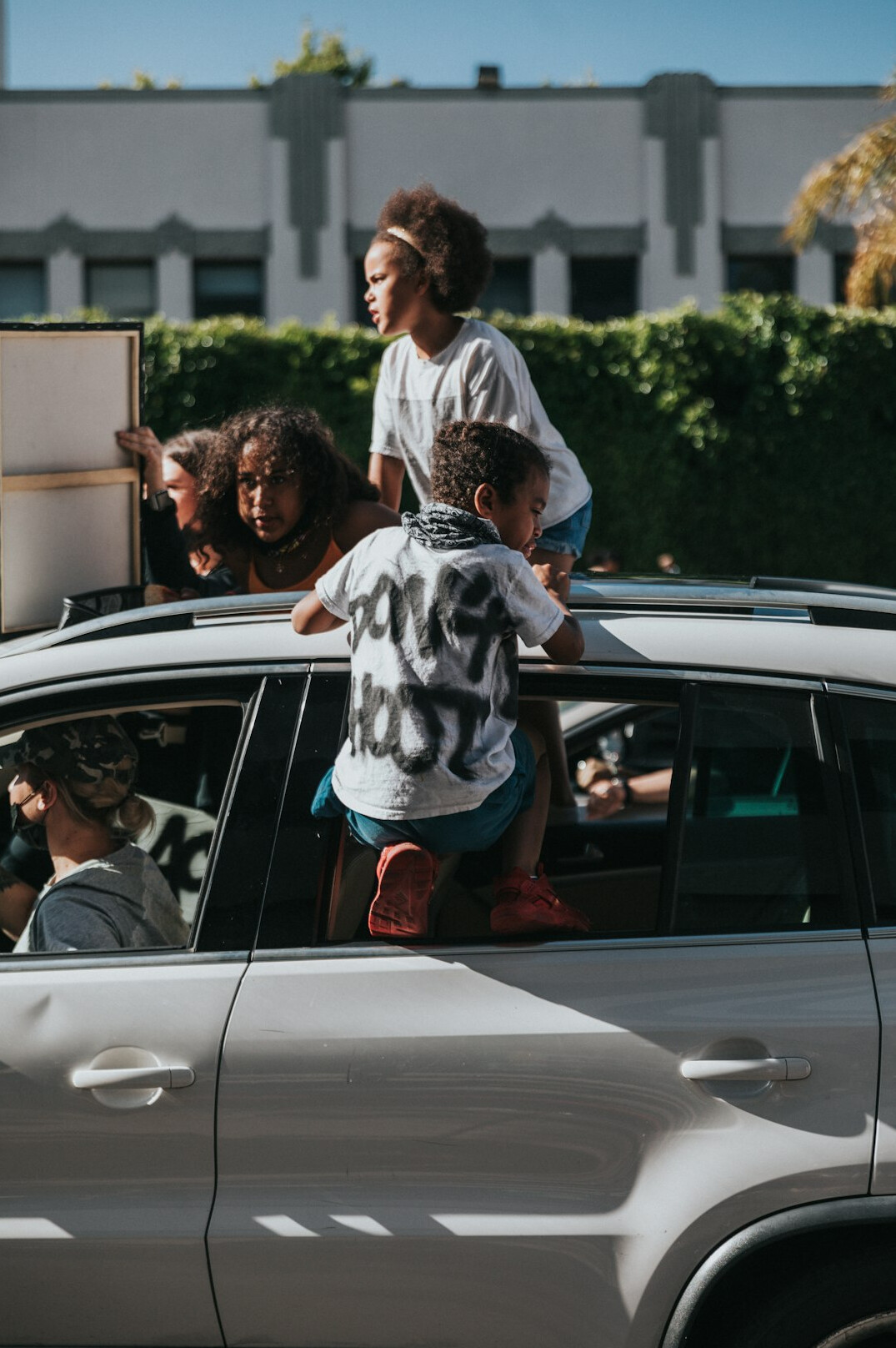 family car parked safely