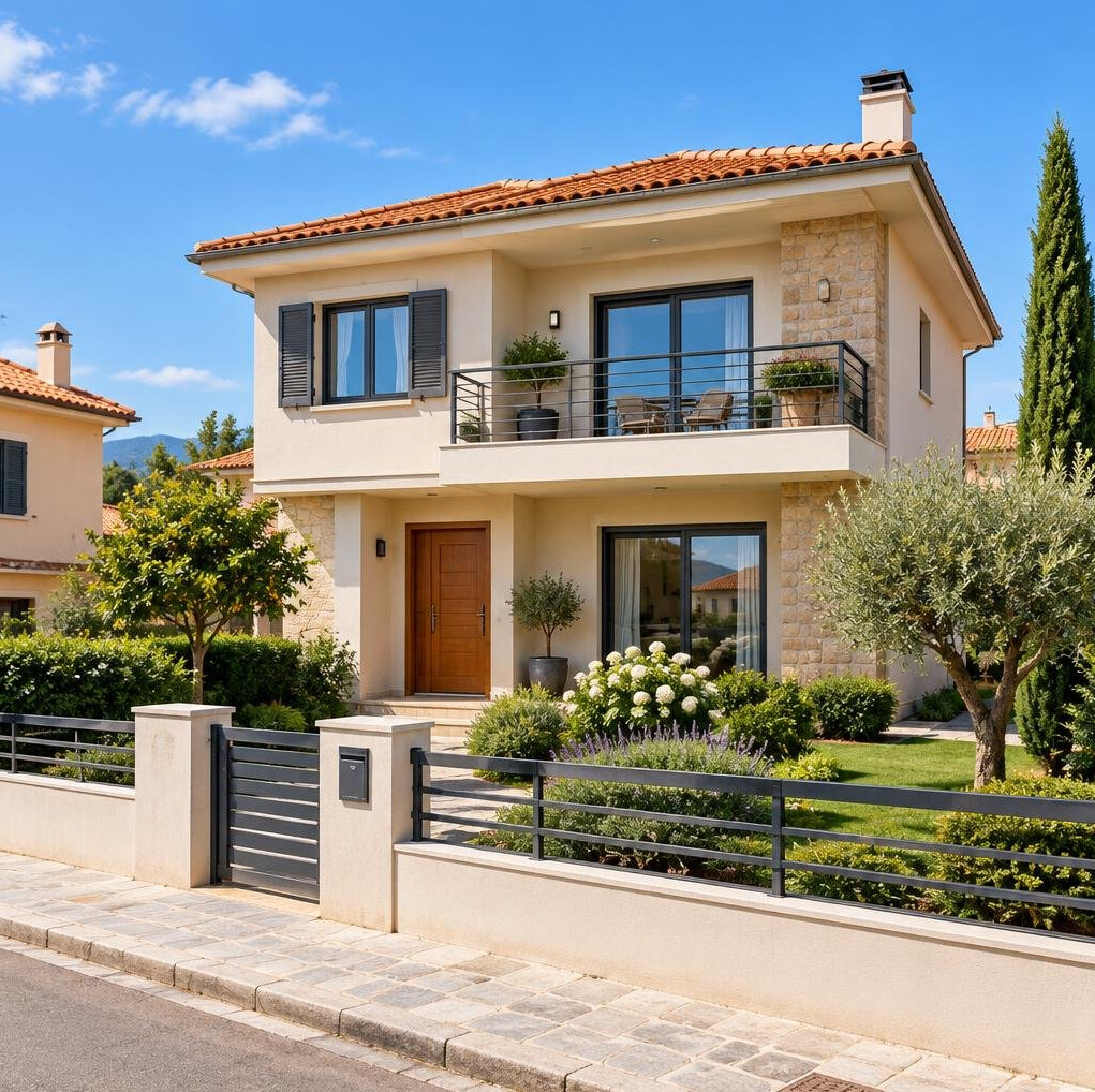 Modern family house with a garden